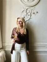 Top Tl1987 Overslag Mix Satin+paillet