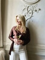 Top Tl1987 Overslag Mix Satin+paillet