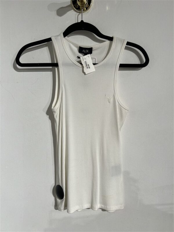 ALIX Knitted Rib Tank Top Soft White
