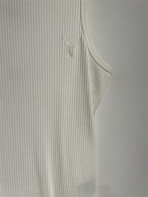 ALIX Knitted Rib Tank Top Soft White