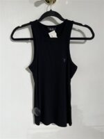 Knitted Rib Tank Top Black