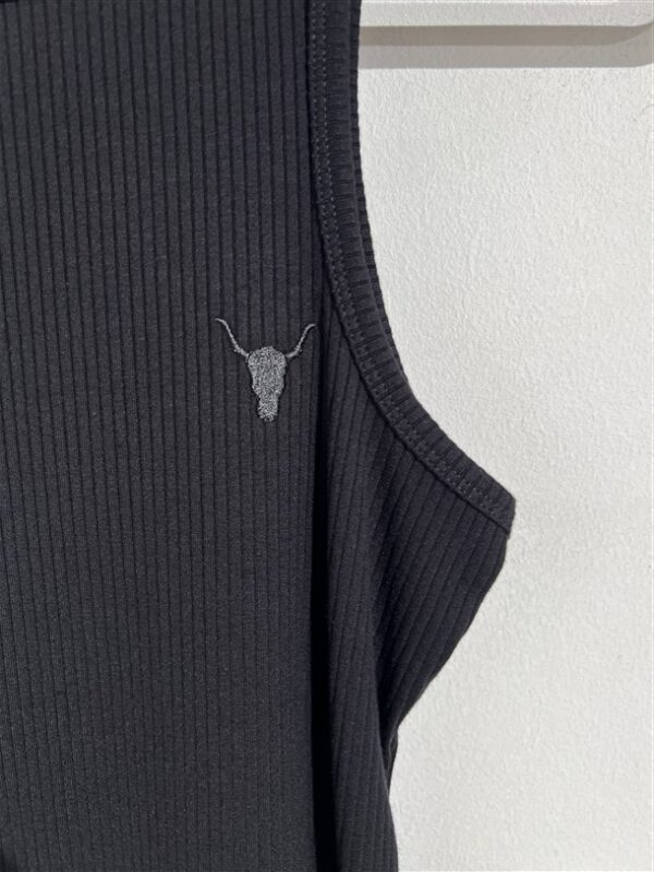 Knitted Rib Tank Top Black