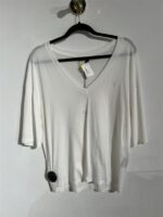 T-Shirt Oversized V-Neck Uni Wit