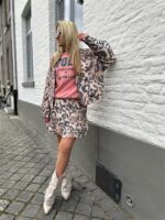 ALIX Jaguar Mini Skirt Animal Print 250325005