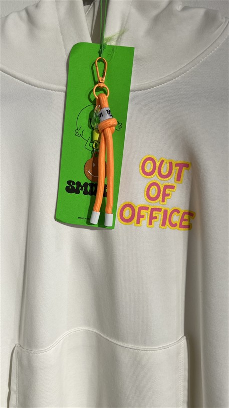 Hoodie Fluo Smiley Print Wit