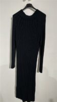 Knitdress N7021 Ribbel Highneck Zwart