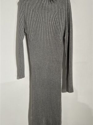 Knitdress N7021 Ribbel Highneck Grey