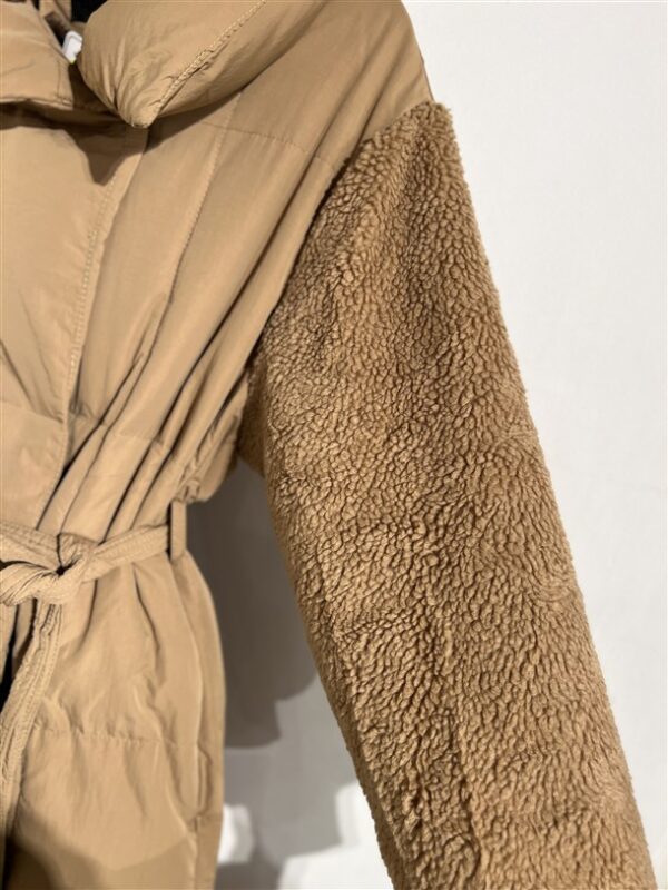 Puffer Coat Fc7577 Teddy Sleeves Camel