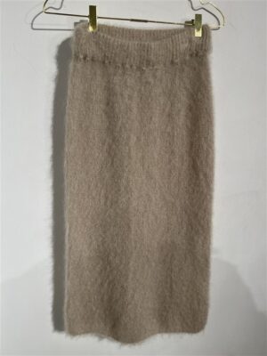 Kid Mohair Rok 24219 Met Split Beige