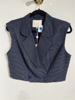 Crop Gilet V331 Pintstripe Navy