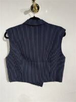 Crop Gilet V331 Pintstripe Navy