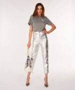 JOSH V Metallic Faux Leather Pants Casey