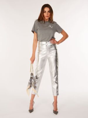 JOSH V Metallic Faux Leather Pants Casey