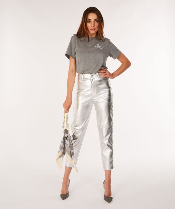 JOSH V Metallic Faux Leather Pants Casey