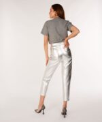 JOSH V Metallic Faux Leather Pants Casey
