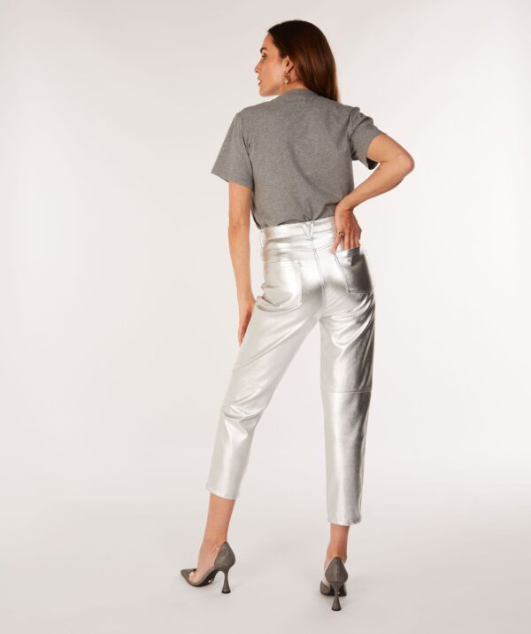 JOSH V Metallic Faux Leather Pants Casey