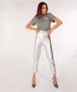 JOSH V Metallic Faux Leather Pants Casey