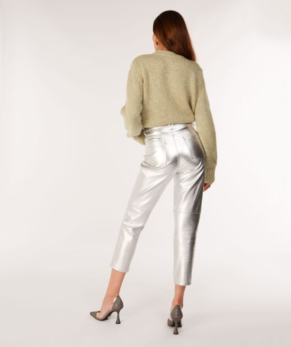 JOSH V Metallic Faux Leather Pants Casey