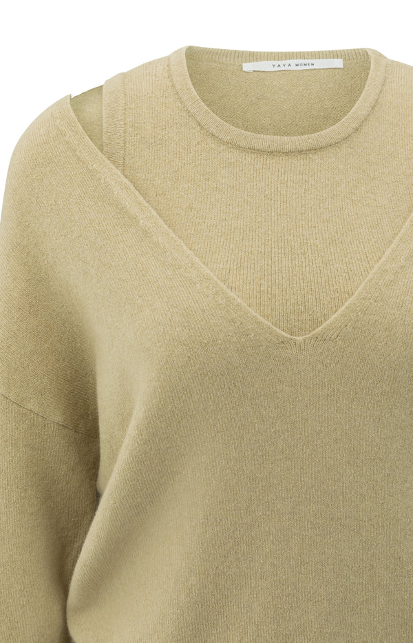 Sweater 01-000381-509 Deep V-Neck+top O