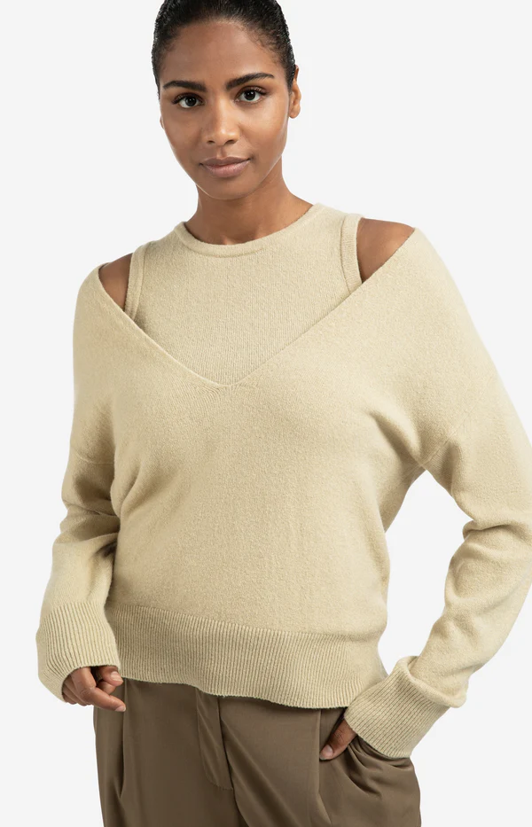 Sweater 01-000381-509 Deep V-Neck+top O