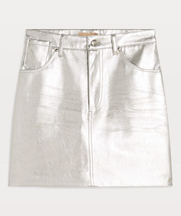 Metallic Faux Leather Skirt Kyle