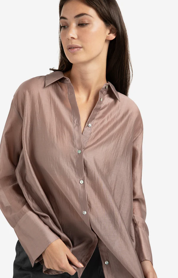 Blouse 01-201171-509 Sheer Back Slit