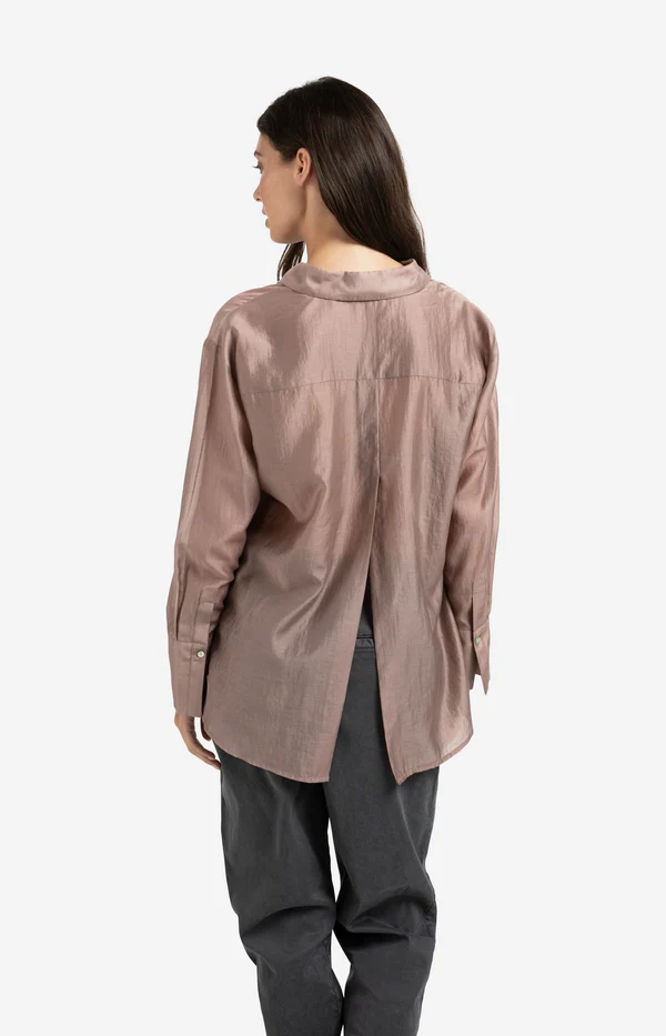 Blouse 01-201171-509 Sheer Back Slit