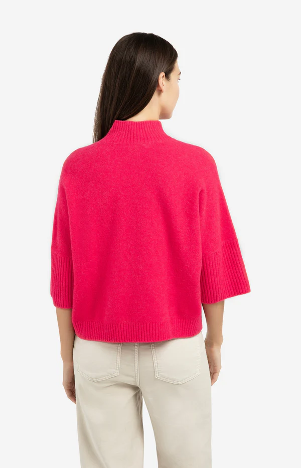 Knit 01-000437-601 Rib Sleeves Rose Red