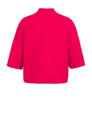 Knit 01-000437-601 Rib Sleeves Rose Red