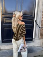 Longsleeve Stripes 1445 Bruin Geel