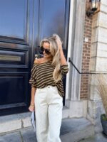 Longsleeve Stripes 1445 Bruin Geel