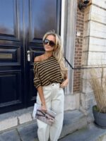 Longsleeve Stripes 1445 Bruin Geel