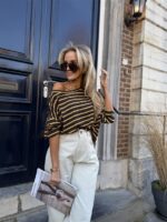 Longsleeve Stripes 1445 Bruin Geel