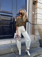 Longsleeve Stripes 1445 Bruin Geel