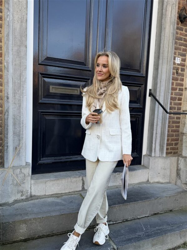 Tweed Blazer 39010jv Flower Buttons