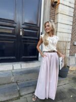 Wide Leg Cotton + Riem Roos 824687