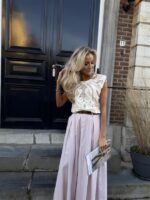 Wide Leg Cotton + Riem Roos 824687