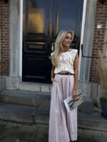 Wide Leg Cotton + Riem Roos 824687