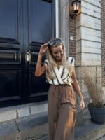 Pantalon Lint Riem Wide Uni Bruin