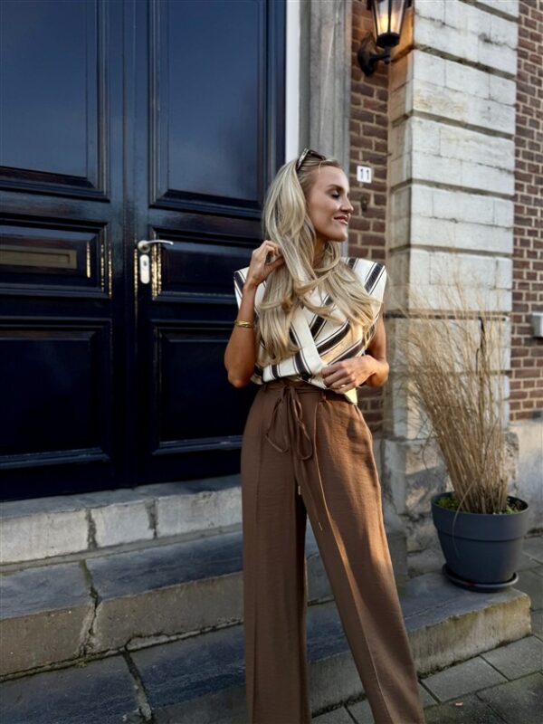 Pantalon Lint Riem Wide Uni Bruin