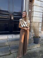 Pantalon Lint Riem Wide Uni Bruin