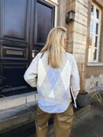 Knitvest Yp1972 Ruit Grijs Geel