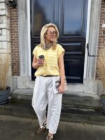 Knit 51065 Sleeveless Gestreept Geel