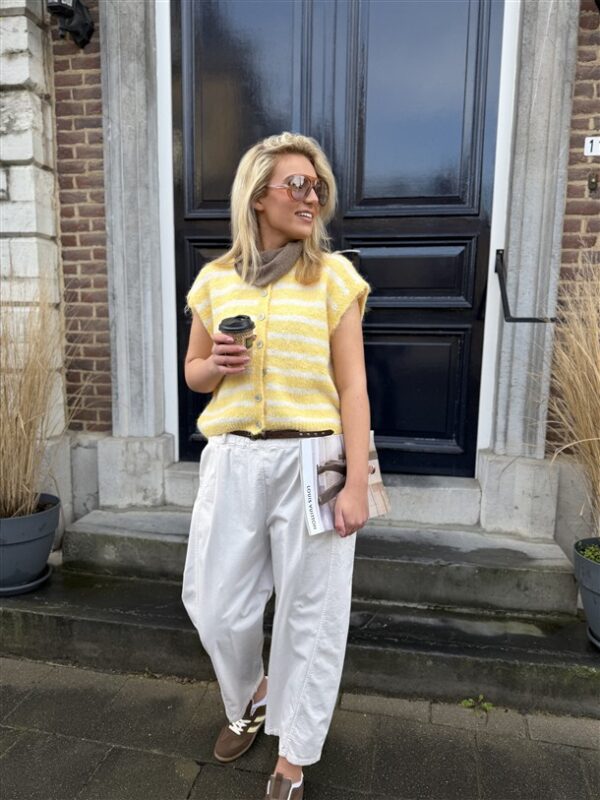 Knit 51065 Sleeveless Gestreept Geel