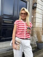 Knit 51065 Sleeveless Gestreept Roos