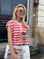 Knit 51065 Sleeveless Gestreept Roos