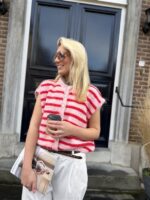 Knit 51065 Sleeveless Gestreept Roos