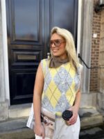 Gilet Yp1974 Ruit Geel Grijs