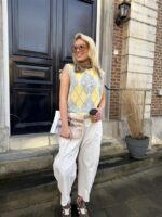 Gilet Yp1974 Ruit Geel Grijs