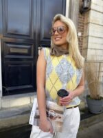 Gilet Yp1974 Ruit Geel Grijs